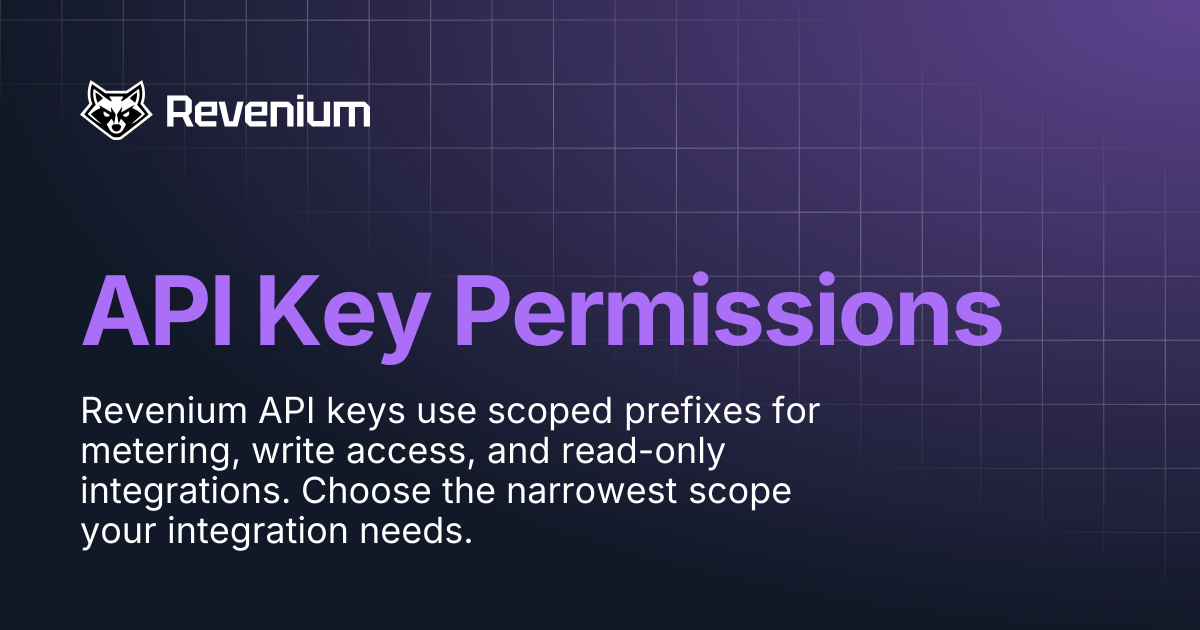 API Key Permissions | Revenium Docs