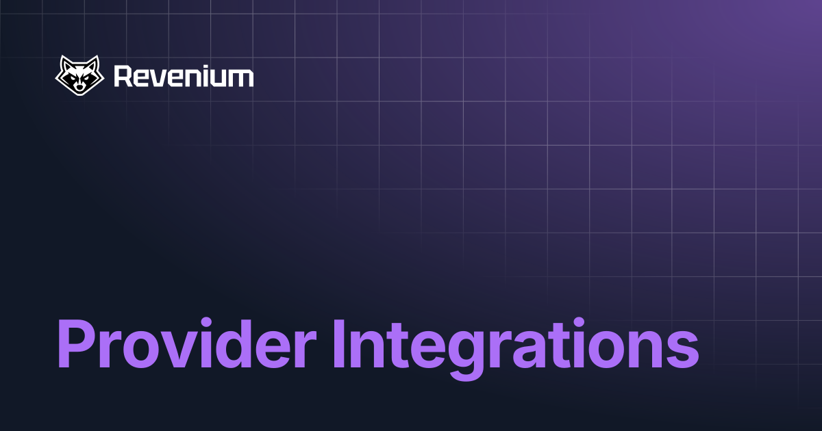 Provider Integrations | Revenium Docs